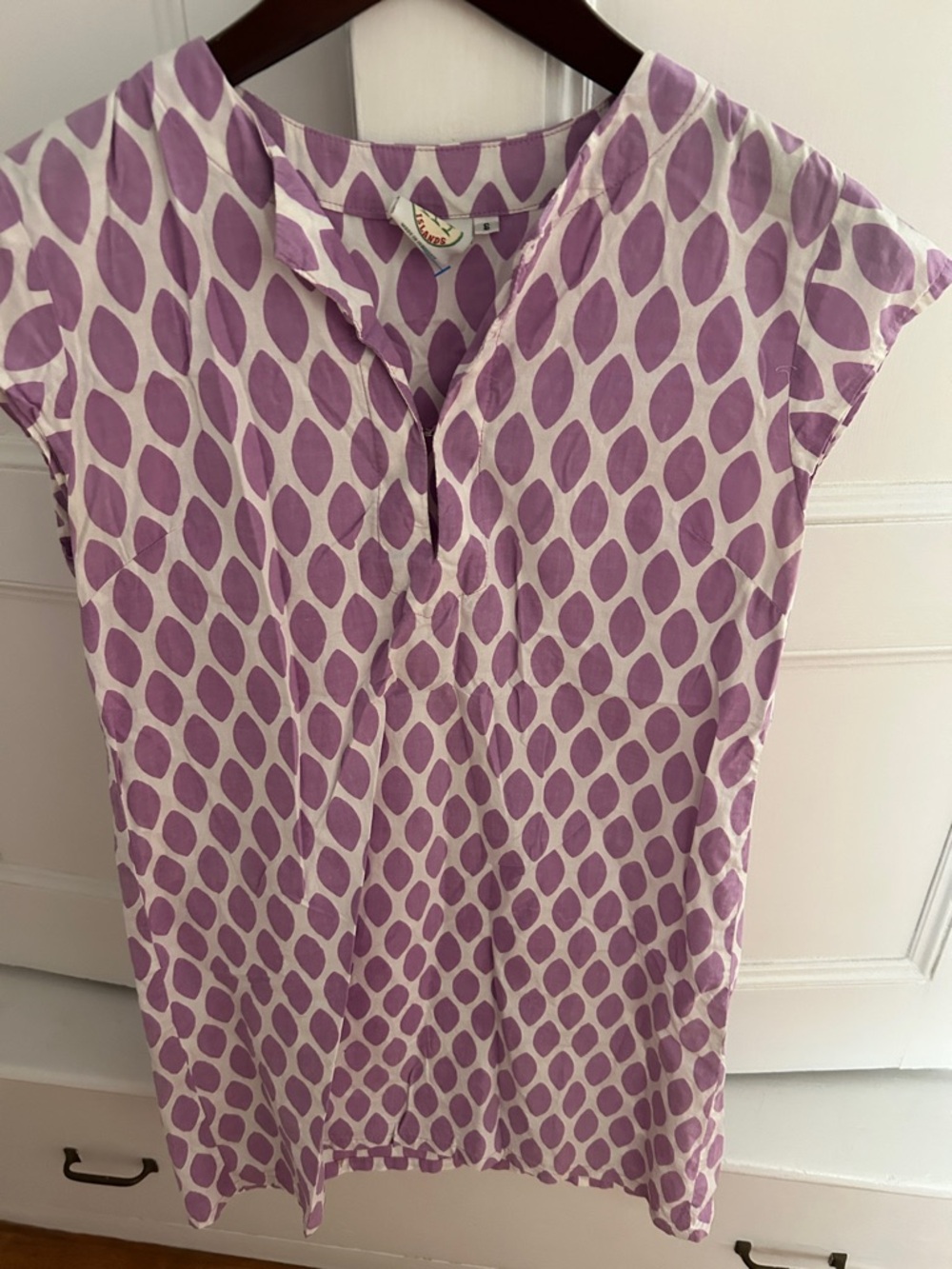 Purple Polka-Print Mini Dress